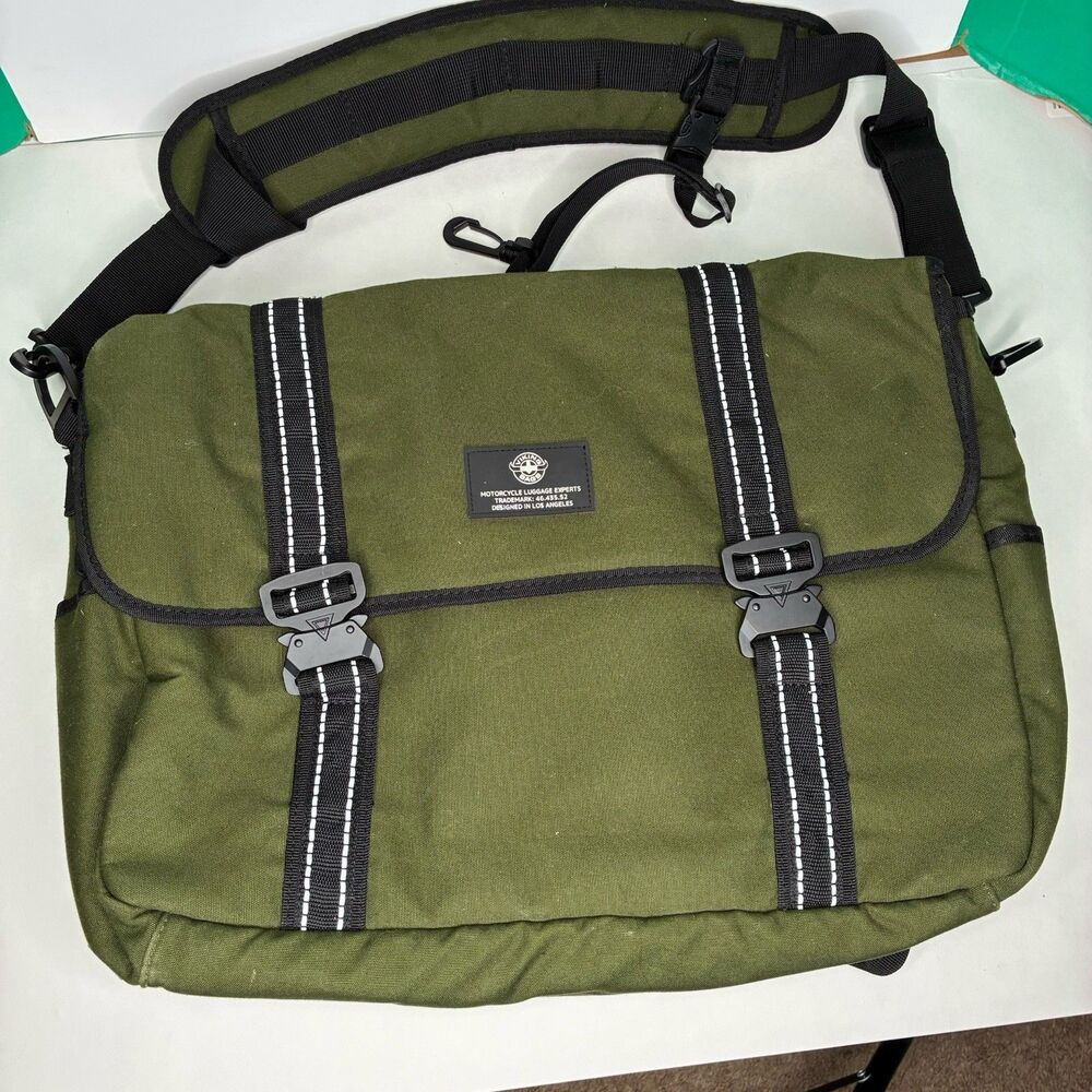 Viking Bags Motorcycle Sissy Bar / Saddle Canvas Olive Luggage Travel Touring